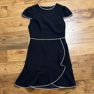 Alice + Olivia Black Dress with White Piping